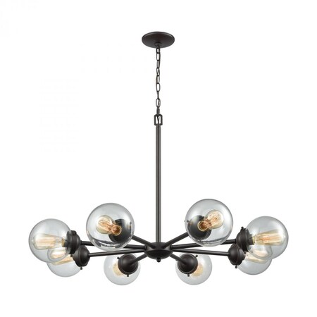 Thomas Beckett 8-Light Chandelier in Oil Rubbed Bronze with Clear Glass CN129821